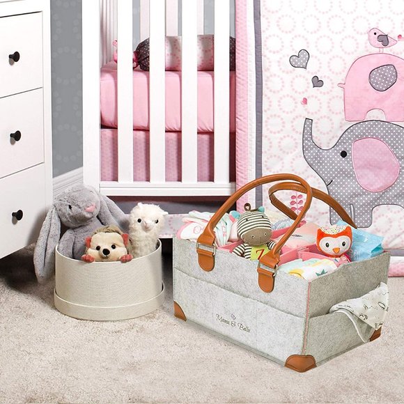 Diaper Caddy Organizer- Felt Baby basket - Picture 2 of 6